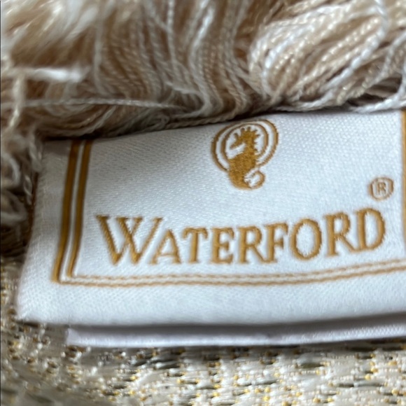 Waterford Cream and Gold Textured THROW Pillow 17”X17” - Picture 3 of 7